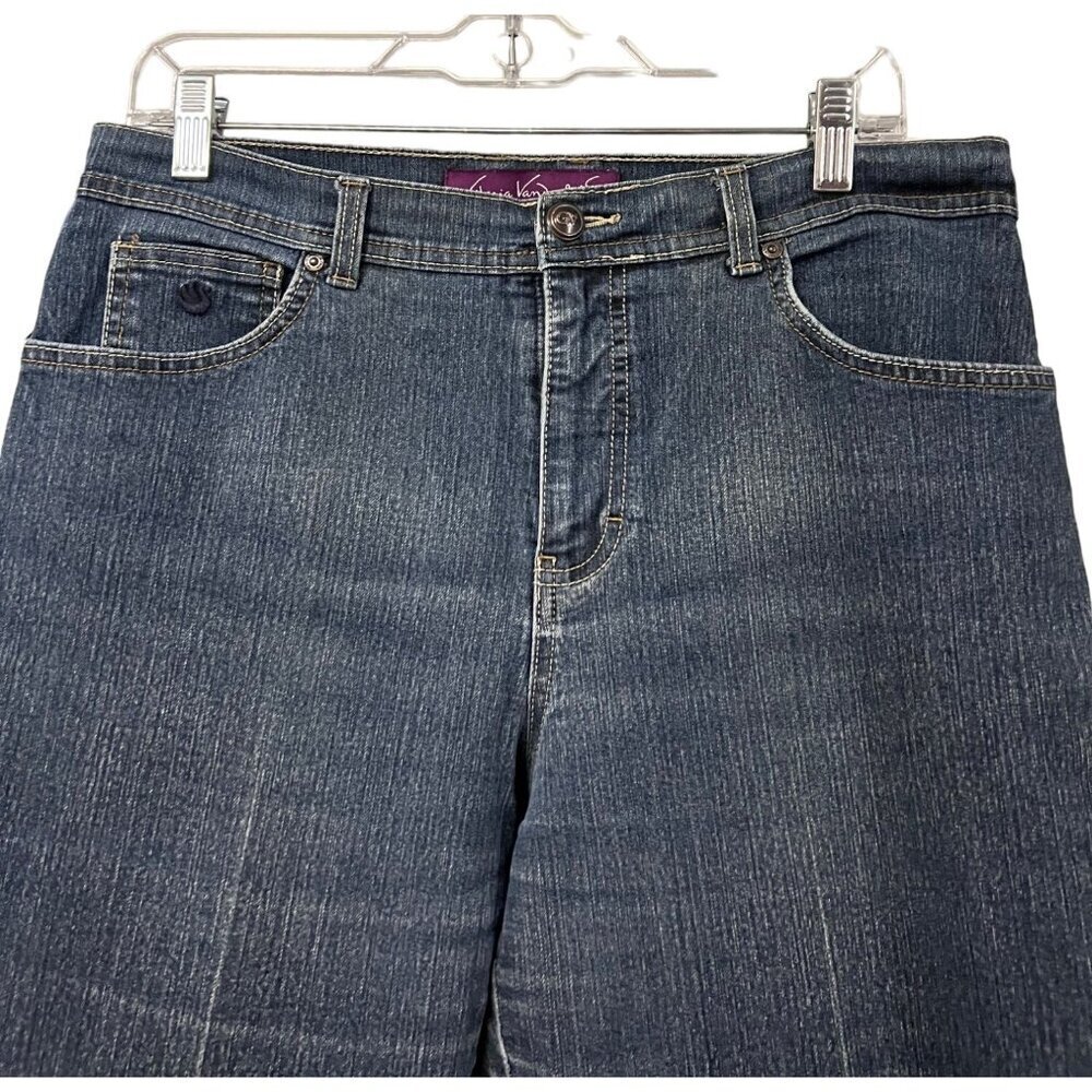 Gloria Vanderbilt Amanda Womens Blue Denim Ankle Jeans Petite 12P Stretch - Picture 3 of 7